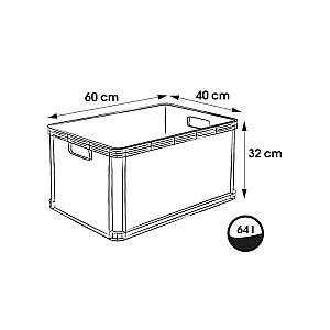 Transportēšanas kaste ar kravnesību līdz 60kg Robert 60x40x32cm 64L pelēka