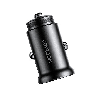 JR-CCN05 30W USB-A USB-C mini auto lādētājs - melns