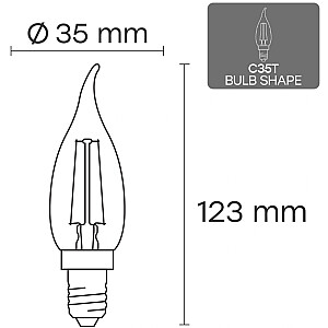 Светодиодная E14 C35T, 6W, 840lm, 3000K