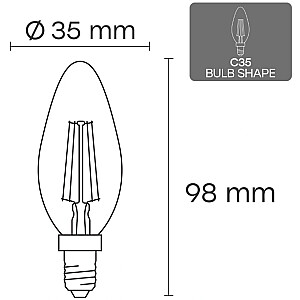 LED E14 C35, 6W, 840lm, 3000K