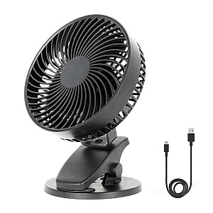 Ventilators VIENTO Clip melns ar akumulatoru 003685