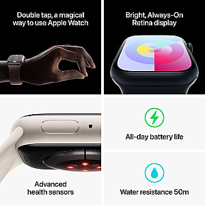 Apple Watch Series 9 45MM - Starlight Prece no ekspozīcijas Garantija 2 gadi