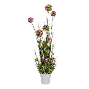 Artificial flower IN GARDEN H120cm, violet alley, grass with pot