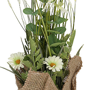 Artificial flower IN GARDEN H35cm, white daisy, grass with pot