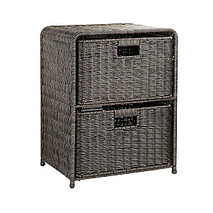 Shelf with 2 baskets BASILE 40x30xH53cm, dark