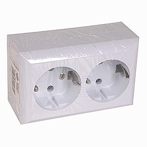 Socket 2-place. VA with b/a 16A white 20873