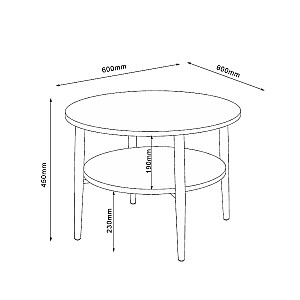 Кофейный стол LESTER 60x60xH45см, светлое дерево/бежевый