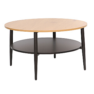 Kafijas galdiņš HECTOR 80x80xH45cm, pelnu/melns