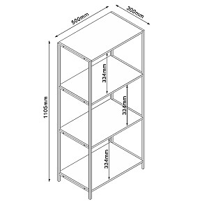 Shelf HARPER 50x30xH110,5cm, ash/black
