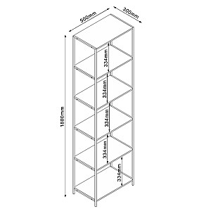 Полка HARPER 50x30xH180см, ясень/черный