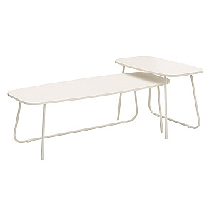 Kafijas galdiņš DUO 2gab 120x48xH40cm, 75x40xH48cm, gaiši koks/bēšs