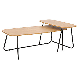Кофейный стол DUO 2шт 120x48xH40см, 75x40xH48см, ясень/черный
