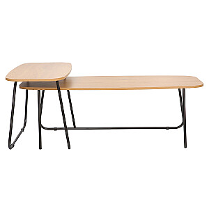 Кофейный стол DUO 2шт 120x48xH40см, 75x40xH48см, ясень/черный