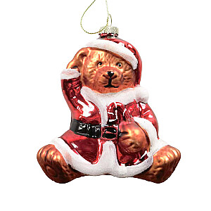 Рождественская игрушка JOY BEAR SANTA 10.5 см, стекло