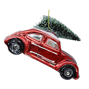 Рождественская игрушка JOY CAR RED 10.6см, стекло