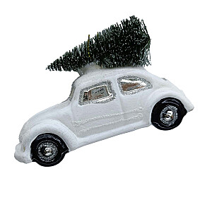 Рождественская игрушка JOY CAR WHITE 10.6 см, стекло