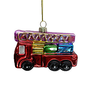 Рождественская игрушка JOY FIRETRUCK 10см, стекло