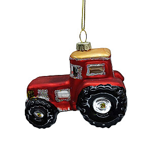 Рождественская игрушка JOY TRACTOR 9см, стекло
