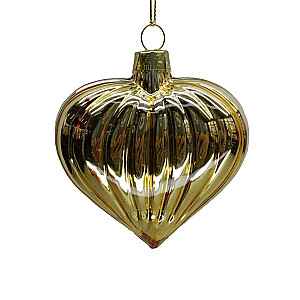 Рождественская игрушка JOY HEART GOLD 8см, стекло