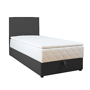 Континентальная кровать LEVI 90x200см, с матрасом, темно-серая