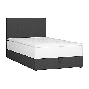 Континентальная кровать LEVI 120x200см, с матрасом, темно-серая
