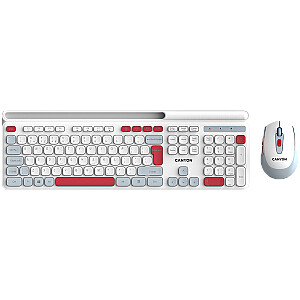 CANYON HSET-W5 EN Keyboard+Mouse AAA+AA Wireless White