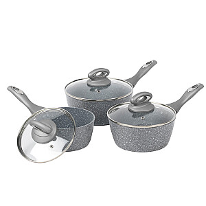 Salter BW02986G1EU7 Marblestone 3-Piece Saucepan Set - 16/18/20cm