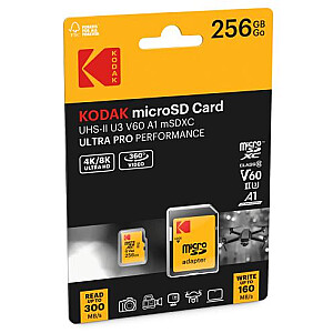 Kodak mSD 256GB UHS-II U3 A1 V60 Ultra Pro EKMSDM256GUHS2V1K