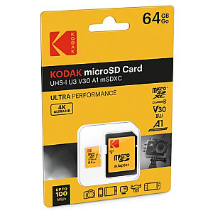 Kodak mSD 64GB UHS-I U3 Ultra EKMSDM64GXC10HPRK