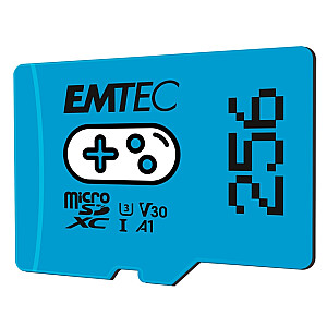 Emtec mSD 256GB UHSI U3 V30 A1 Gaming Blue