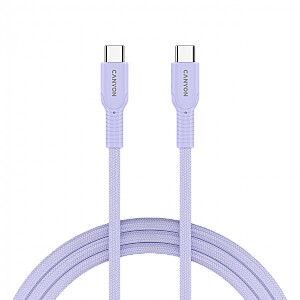 CANYON кабель OnWire 60CL C-C 60W COLOR оплетка 1м фиолетовый