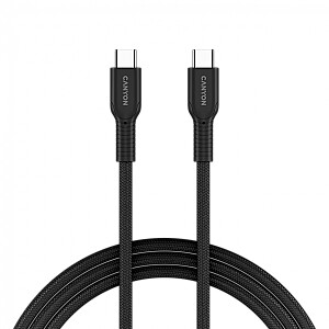 CANYON кабель OnWire 60CL C-C 60W COLOR оплетка 1м черный