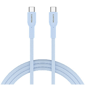 CANYON кабель OnWire 60CL C-C 60W COLOR оплетка 1м светло-голубой