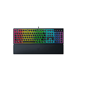 Razer Ornata V3, mecha-membraniniai jungikliai, 10 Razer Chroma RGB apšvietimo zonų, 1000 Hz ultrapolling, apšviesti klavišai, minkštas riešo atrama" - Vokiečių išdėstymas