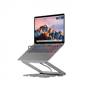 Canyon Laptop stands with hub, TYPE C F to HDMI2.0+2USB3.0+USBC3.0+RJ45+PD, TYEP C TO C cable 1m white with Emarker: HUSB332A, Material: Aluminum case+ABS+PS, Size: 245x240x27.2+/-0.3mm, Weight:1304g