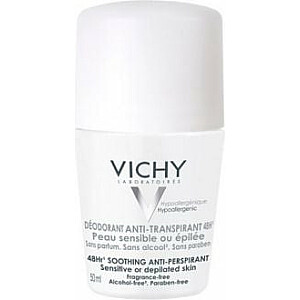 Шариковый антиперспирант Vichy для чувствительной кожи или после эпиляции 48ч 50мл