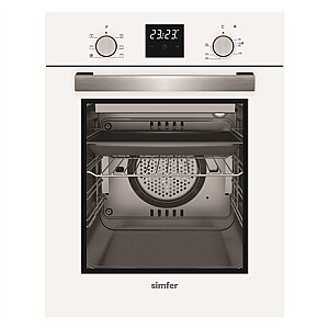Simfer Oven 4207BERBB 47 L, белый, легко чистится, выдвижные ручки, ширина 45 см, встроенный