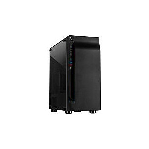 Chassis INTER-TECH A-3411 Creek Gaming Tower, ATX, 1xUSB3.0, 2xUSB2.0, PSU valikuline, Aken külgpaneel, LED valgus ees, integreeritud RGB LED, Must