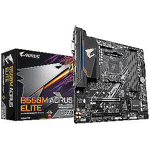 Gigabyte B550M AORUS ELITE 1.0 Protsessorite perekond AMD, Protsessori pesa AM4, DDR4 DIMM, Mälu pesad 4, SATA ühenduste arv 4 x SATA 6Gb/s ühendused, Chipset AMD B, Micro ATX