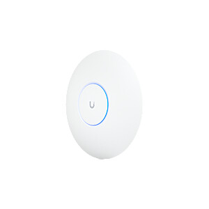 UBIQUITI U6 Pro; WiFi 6; 6 spatial streams; 140 m² (1,500 ft²) coverage; 350+ connected devices; Powered using PoE; GbE uplink.