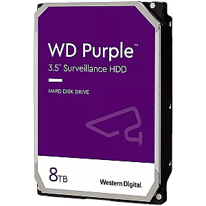 HDD Video Surveillance WD Purple 8TB CMR, 3.5'', 256MB, 5640 RPM, SATA, TBW: 180