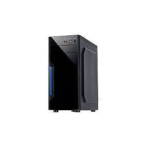Chassis INTER-TECH B-42 Must Midi Tower, ATX, 2xUSB2.0, Sinine LED riba, PSU valikuline