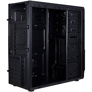 Корпус INTER-TECH B-42 Black Midi Tower, ATX, 2xUSB2.0, синяя светодиодная лента, БП по желанию