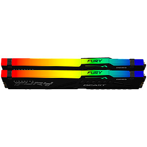 Kingston DRAM 64GB 6000MT/s DDR5 CL36 DIMM (Комплект из 2) FURY Beast RGB EXPO