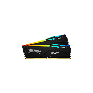 Kingston 32GB 6400MT/s DDR5 CL32 DIMM (Kit of 2) FURY Beast RGB EXPO