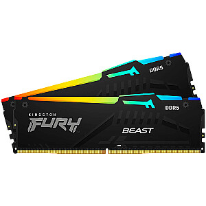 Kingston 32GB 6400MT/s DDR5 CL32 DIMM (Комплект из 2) FURY Beast RGB EXPO