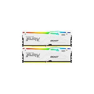 Kingston 32GB 6400MT/s DDR5 CL32 DIMM (Комплект из 2) FURY Beast White RGB EXPO