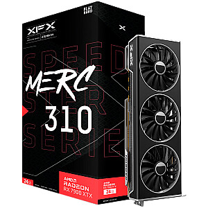 XFX AMD Video Card RX-7900XTX Speedster MERC310 BLACK 24GB GDDR6 384bit, 2615 MHz / Gbps, 3 x DP, 1 x HDMI, 3 fan, 2 slot