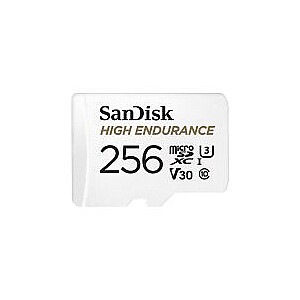 SanDisk High Endurance microSDXC 256GB + SD Adapter - for dash cams & home monitoring, up to 20,000 Hours, Full HD / 4K videos, up to 100/40 MB/s Read/Write speeds, C10, U3, V30