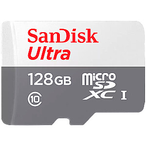 SanDisk Ultra microSDXC 128GB 100MB/s Class 10 UHS-I (4x6 pakendi suurus)